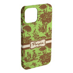 Green & Brown Toile iPhone Case - Plastic - iPhone 15 Plus (Personalized)