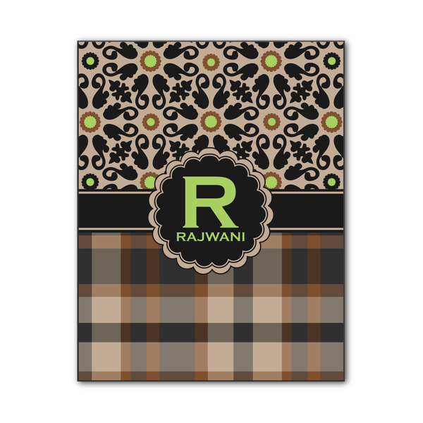 Custom Moroccan Mosaic & Plaid Wood Print - 11x14 (Personalized)