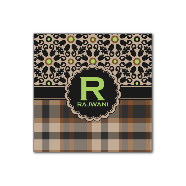 Custom Moroccan Mosaic & Plaid Wood Print - 12x12 (Personalized)