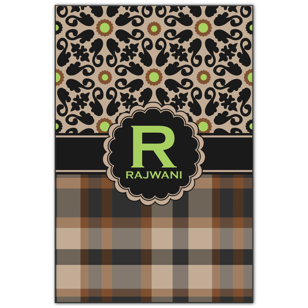 Custom Moroccan Mosaic & Plaid Wood Print - 20x30 (Personalized)