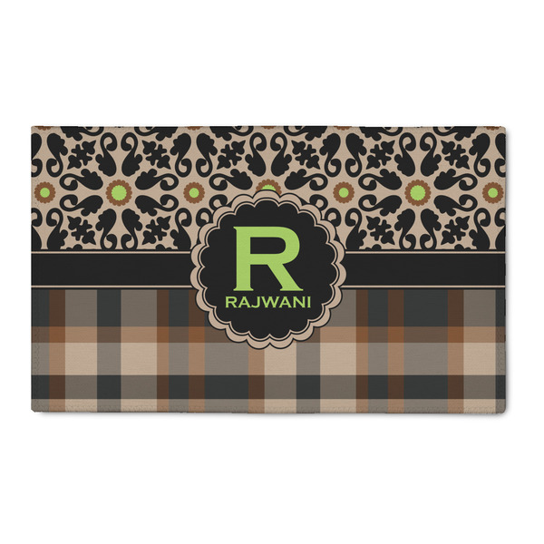 Custom Moroccan Mosaic & Plaid 3' x 5' Patio Rug (Personalized)