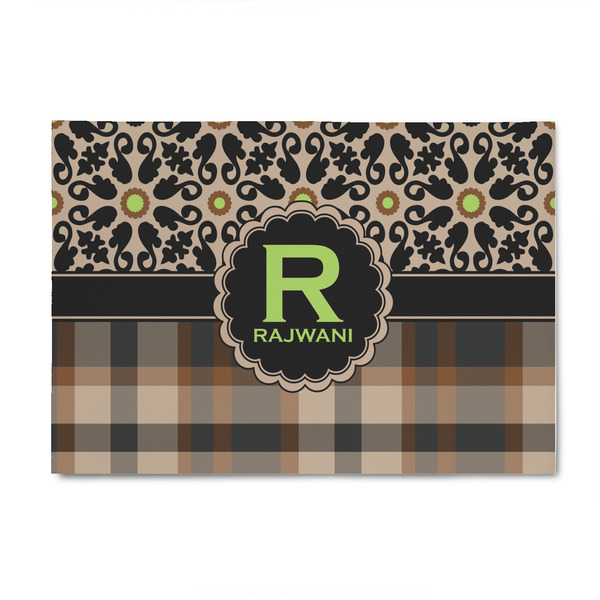 Custom Moroccan Mosaic & Plaid 4' x 6' Patio Rug (Personalized)