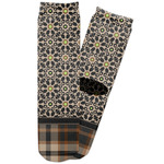 Moroccan Mosaic & Plaid Adult Crew Socks