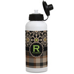 Moroccan Mosaic & Plaid Water Bottles - Aluminum - 20 oz - White (Personalized)