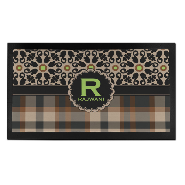 Custom Moroccan Mosaic & Plaid Bar Mat - Small (Personalized)