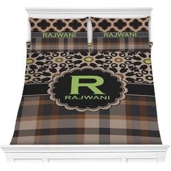 Moroccan Mosaic & Plaid Comforter Set - Full / Queen (Personalized)