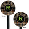 Moroccan Mosaic & Plaid Black Plastic 5.5" Stir Stick - Double Sided - Round - Front & Back