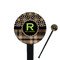 Moroccan Mosaic & Plaid Black Plastic 7" Stir Stick - Round - Closeup