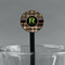 Moroccan Mosaic & Plaid Black Plastic 7" Stir Stick - Round - Main