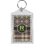 Moroccan Mosaic & Plaid Bling Keychain (Personalized)