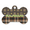 Moroccan Mosaic & Plaid Bone Shaped Dog ID Tag - Large - Front