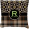 Moroccan Mosaic & Plaid Burlap Pillow 18"