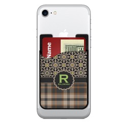Moroccan Mosaic & Plaid 2-in-1 Cell Phone Credit Card Holder & Screen Cleaner (Personalized)