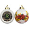 Moroccan Mosaic & Plaid Ceramic Christmas Ornament - Poinsettias (APPROVAL)