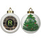 Moroccan Mosaic & Plaid Ceramic Christmas Ornament - X-Mas Tree (APPROVAL)