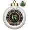 Moroccan Mosaic & Plaid Ceramic Christmas Ornament - Xmas Tree (Front View)