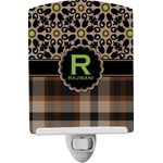 Moroccan Mosaic & Plaid Ceramic Night Light (Personalized)