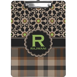 Moroccan Mosaic & Plaid Clipboard (Letter Size) (Personalized)