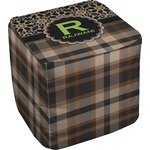 Moroccan Mosaic & Plaid Cube Pouf Ottoman (Personalized)