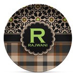 Moroccan Mosaic & Plaid Microwave Safe Plastic Plate - Composite Polymer (Personalized)