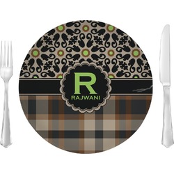 Moroccan Mosaic & Plaid Glass Lunch / Dinner Plate 10" (Personalized)