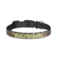 Moroccan Mosaic & Plaid Dog Collar - Large (Personalized)