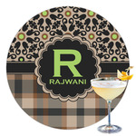 Moroccan Mosaic & Plaid Printed Drink Topper - 3.5" (Personalized)