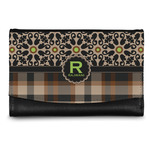 Moroccan Mosaic & Plaid Genuine Leather Women's Wallet - Small (Personalized)