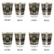 Moroccan Mosaic & Plaid Glass Shot Glass - with gold rim - Set of 4 - APPROVAL