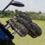 Moroccan Mosaic & Plaid Golf Club Iron Cover - Set of 9 (Personalized)