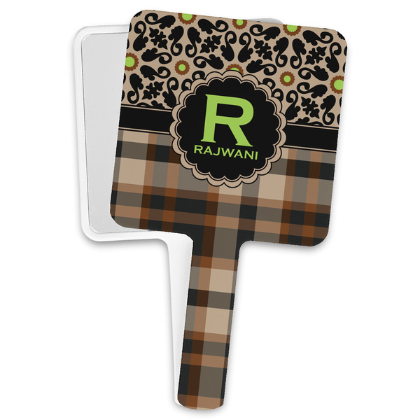 Custom Moroccan Mosaic & Plaid Hand Mirror (Personalized)