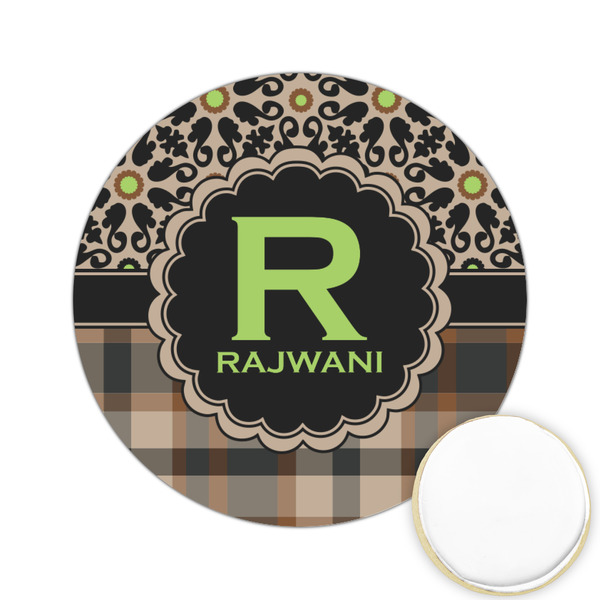 Custom Moroccan Mosaic & Plaid Printed Cookie Topper - 2.15" (Personalized)