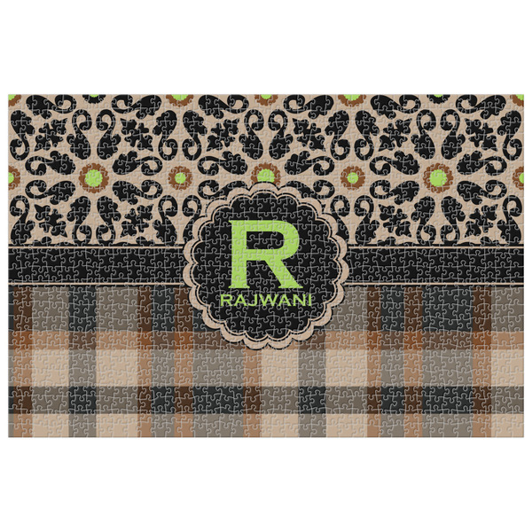 Custom Moroccan Mosaic & Plaid Jigsaw Puzzle - 1000-piece (Personalized)