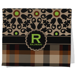 Moroccan Mosaic & Plaid Kitchen Towel - Poly Cotton w/ Name and Initial