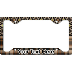 Moroccan Mosaic & Plaid License Plate Frame - Style C (Personalized)
