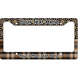 Moroccan Mosaic & Plaid License Plate Frame - Style B (Personalized)