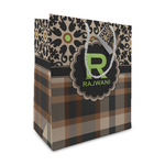 Moroccan Mosaic & Plaid Medium Gift Bag (Personalized)