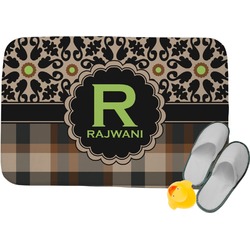 Moroccan Mosaic & Plaid Memory Foam Bath Mat - 24"x17" (Personalized)