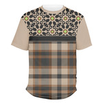 Moroccan Mosaic & Plaid Men's Crew T-Shirt - X Large