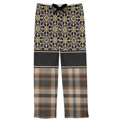 Moroccan Mosaic & Plaid Mens Pajama Pants - S