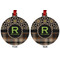 Moroccan Mosaic & Plaid Metal Ball Ornament - Front and Back