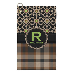 Moroccan Mosaic & Plaid Microfiber Golf Towel - Small (Personalized)
