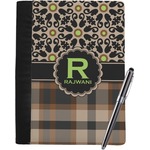 Moroccan Mosaic & Plaid Notebook Padfolio - Large w/ Name and Initial