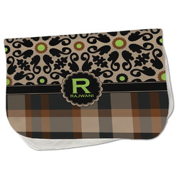 Moroccan Mosaic & Plaid Burp Cloth - Fleece w/ Name and Initial