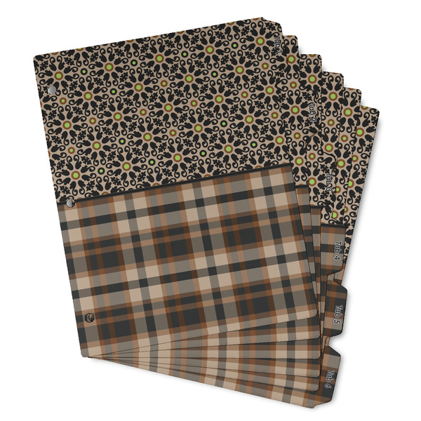 Custom Moroccan Mosaic & Plaid Binder Tab Divider - Set of 6 (Personalized)