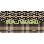 Moroccan Mosaic & Plaid Front License Plate (Personalized)