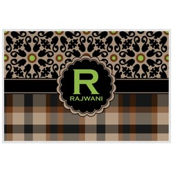 Moroccan Mosaic & Plaid Laminated Placemat w/ Name and Initial