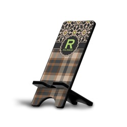 Moroccan Mosaic & Plaid Cell Phone Stand (Small) (Personalized)