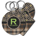 Moroccan Mosaic & Plaid Plastic Keychain (Personalized)