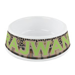 Moroccan Mosaic & Plaid Plastic Dog Bowl - Small (Personalized)